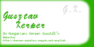 gusztav kerper business card